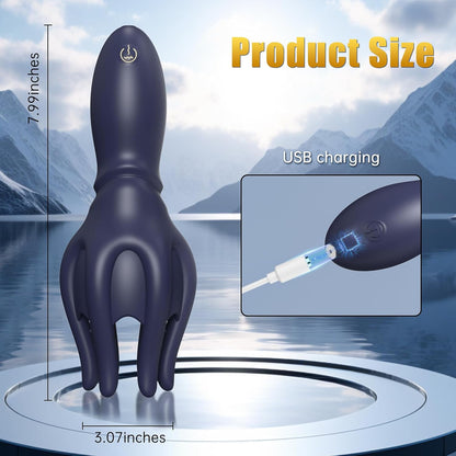 2-in-1 Penis Vibrator Glans Trainer Masturbator with 10 Vibration Modes