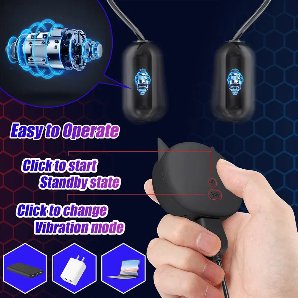 Glans Vibrator Penis Trainer Delay Lasting Massager with 2 Motors & 10 Vibrations