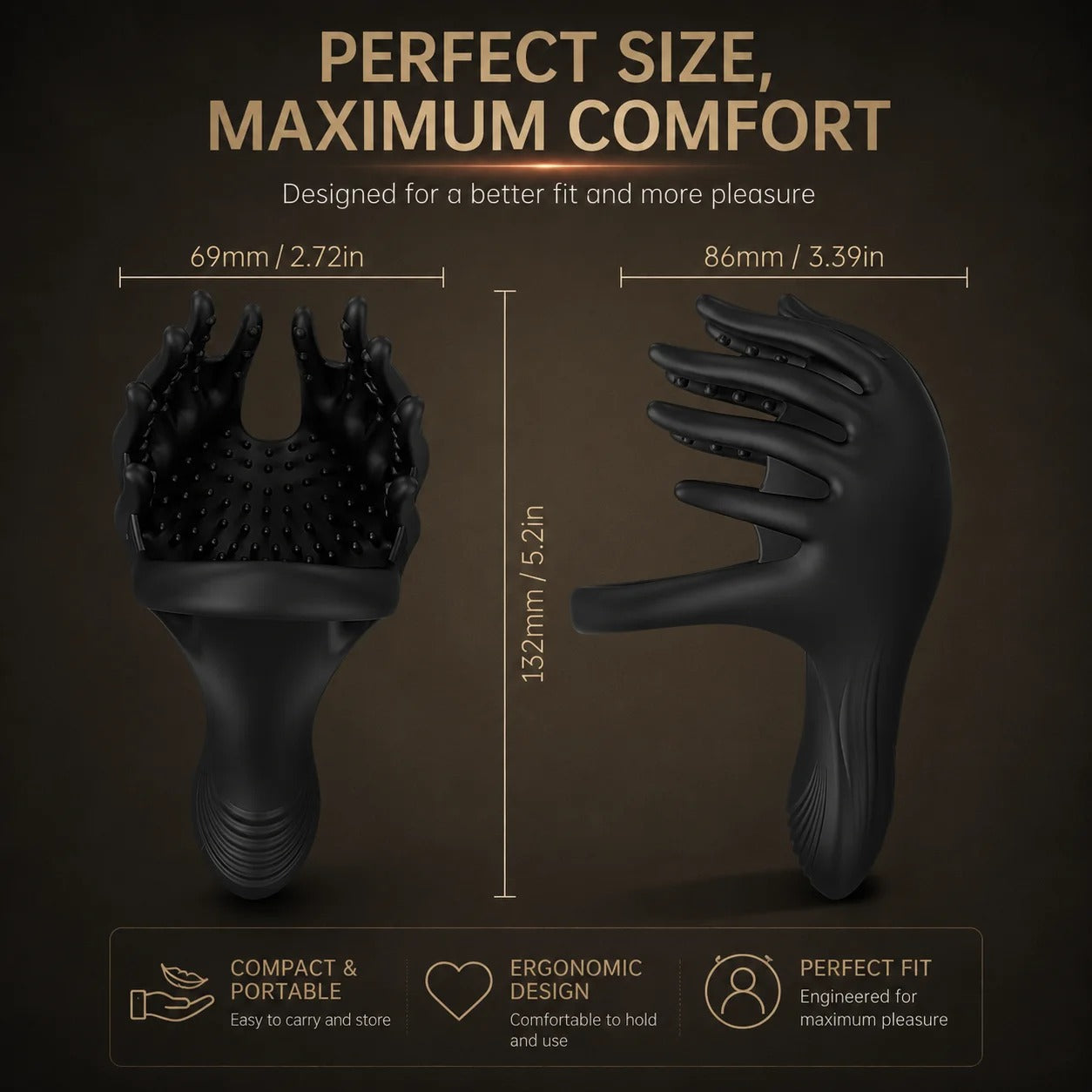 Wearable Testicle Massager Penis Trainer Vibrator Cock Ring mit 10 Vibration Modes