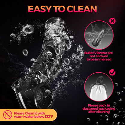 3 in 1 Black Clear Dragon Penis Sleeve Cock Sleeve Enlarger with Three Bullet Vibrators