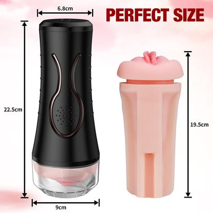 10 Vibration Modes Realistic Masturbation Cup Plump Stroker