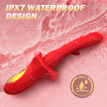 G Spot Vibrator Tongue Rose Sex Toy with 7 Flapping & 10 Vibration Modes