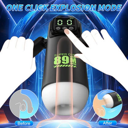 Automatic Masturbator Stroker Blowjob Sex Machine with 7 Sucking & Vibrating