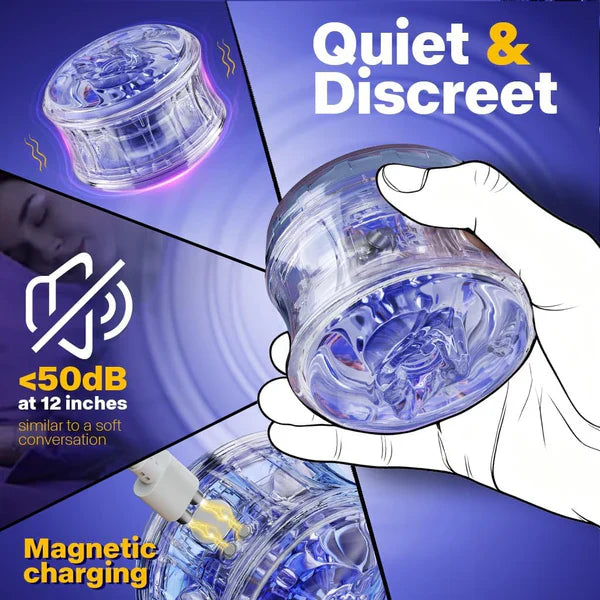 Portable Pulse Penis Trainer Vibrator Stroker Blowjob Masturbator with 5 Vibration Modes