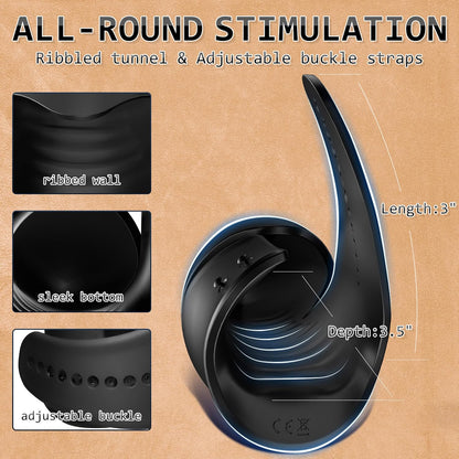 Adjustable Penis Trainer Glans Vibrator Masturbator with 10 Vibration Modes