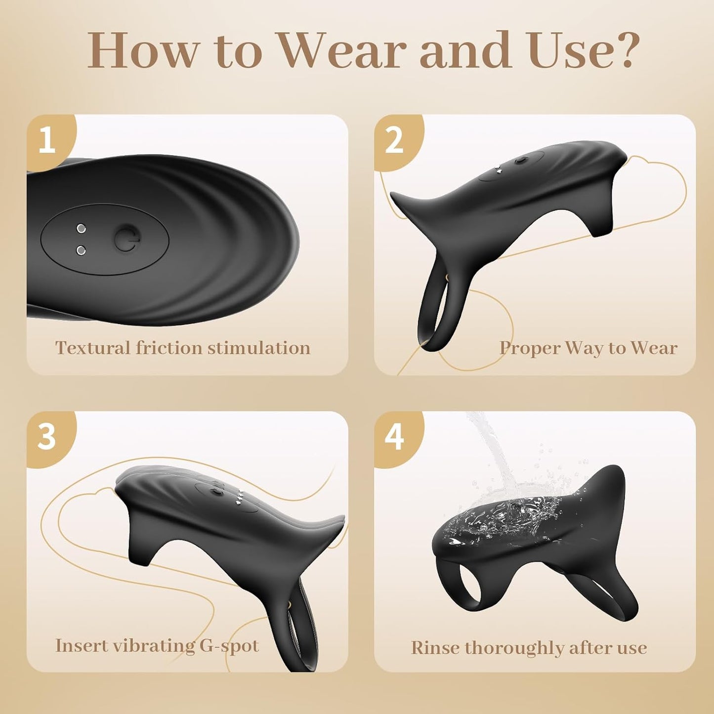 Electric Cock Ring Penis Trainer Vibrator Masturbator with 9 Vibration Modes