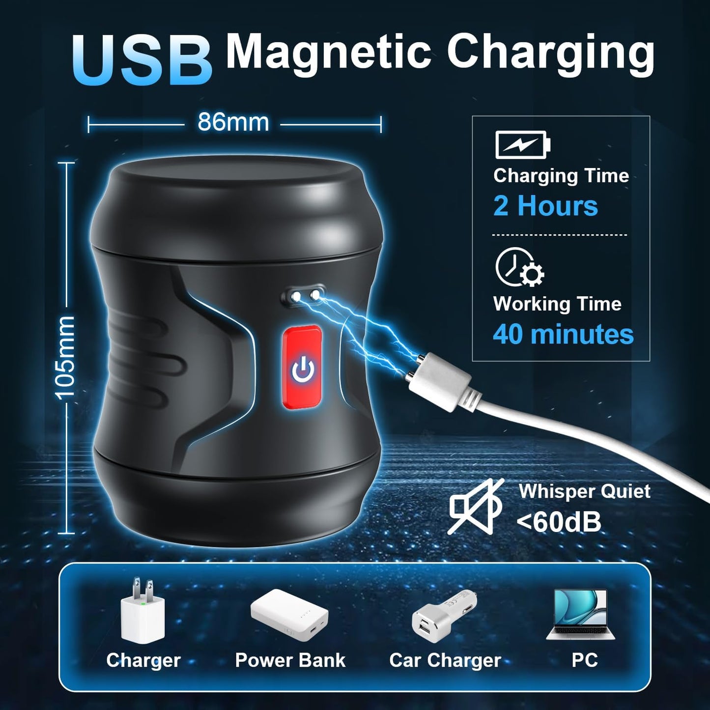 Dual Motors Automatic Masturbators Penis Trainer with 12 Vibration Modes