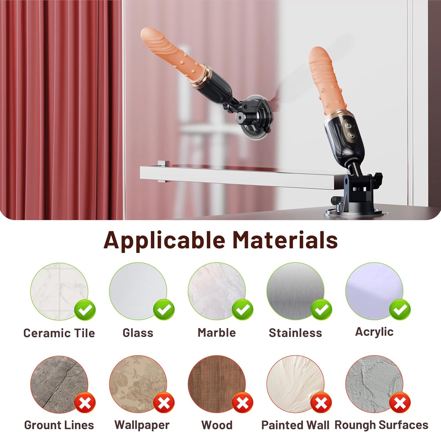 2 IN 1 Realistic Dildo Sex Machine Vibrator with 10 Vibrating & 10 Thrusting Modes