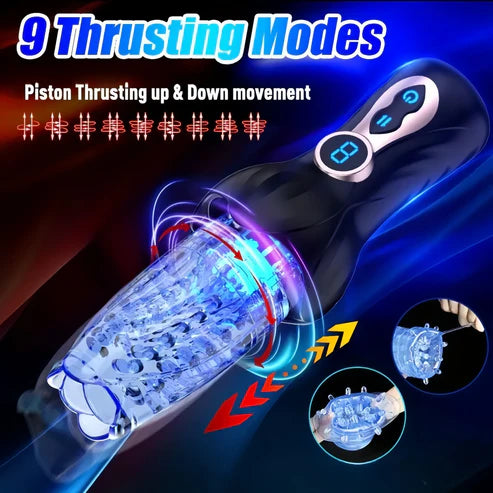 Automatic Masturbator Penis Vibrator Stroker with 9 Thrusting & 9 Rotating Modes