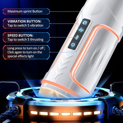 Automatic Masturbator Penis Vibrator Blowjob Machine with 5 Thrusting & Vibrating Modes