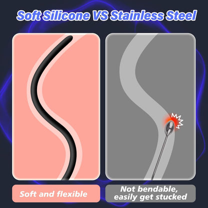 Penis Vibrator Stimulator Urethral Sounds Set Msturbator with 10 Vibrations