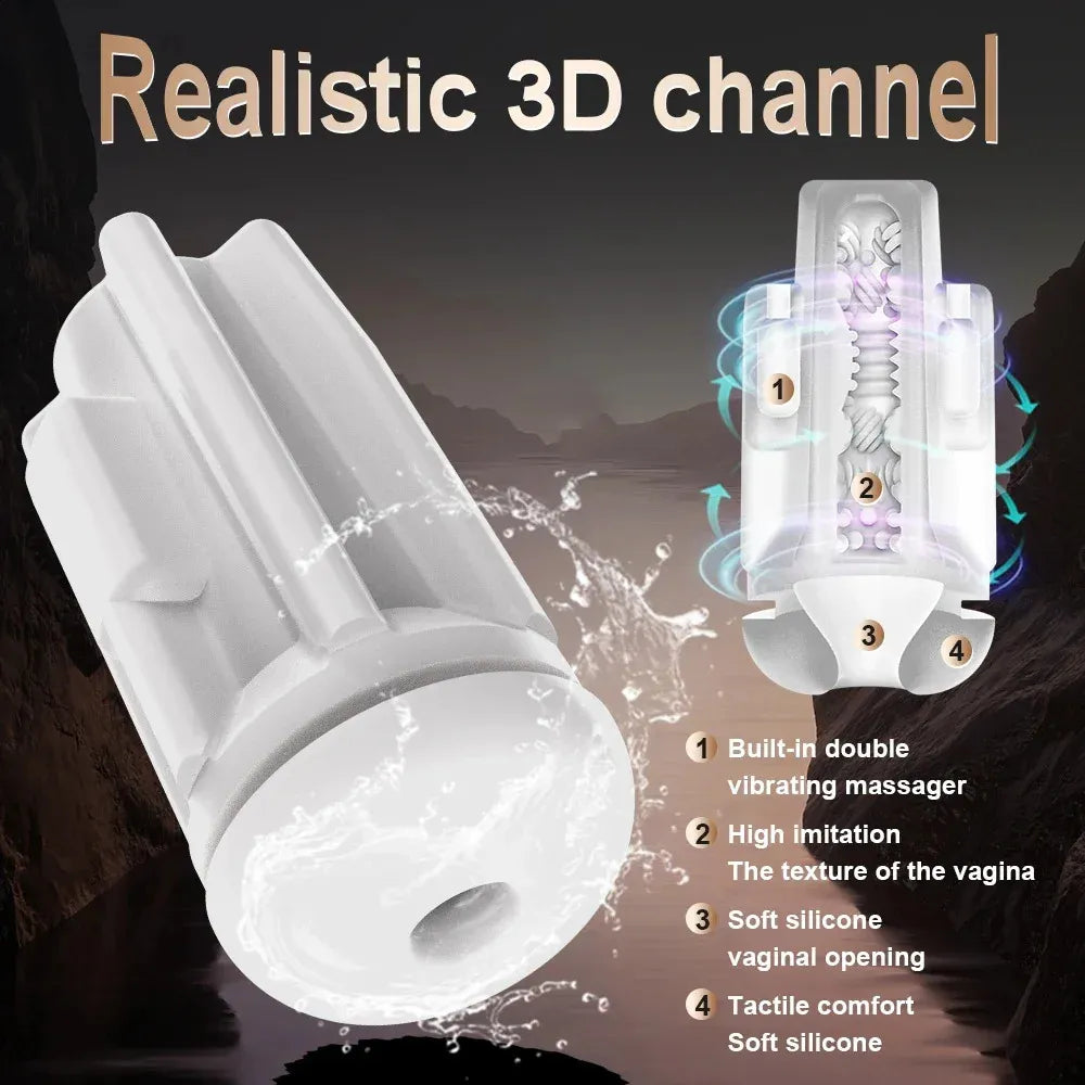 Automatic Masturbator Stroker Blowjob Massage with 6 Suction & 6 Vibration Modes