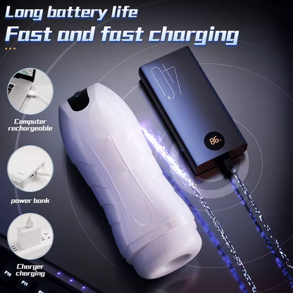 Automatic Masturbator Stroker Blowjob Machine with 5 Suction & 10 Vibration Modes