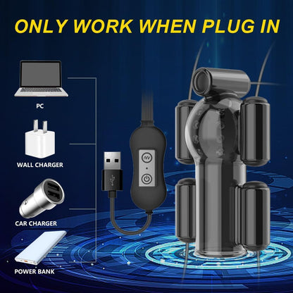 Penis Training Vibrator Glans Ejaculation Vibrator with 10 Vibration Modes & 5 Motors