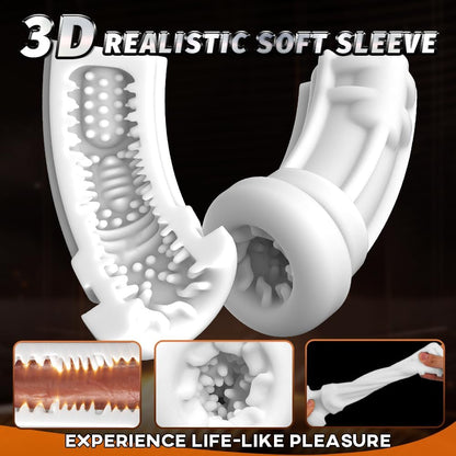 6 in 1 Multi-Functional Automatic Masturbator Stroker with Thrusting & Sucking & Vibrating & Heating