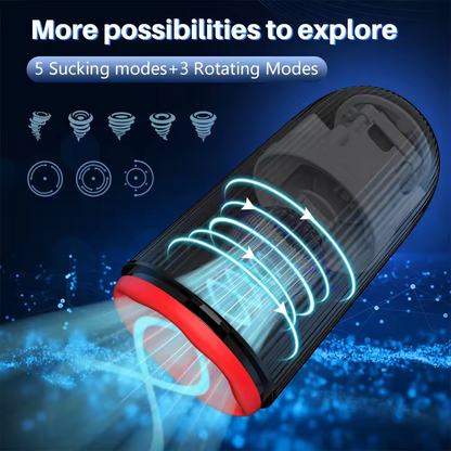 3 IN 1 Automatic Masturbator Penis Trainer with 10 Vibrating & 3 Rotating Modes