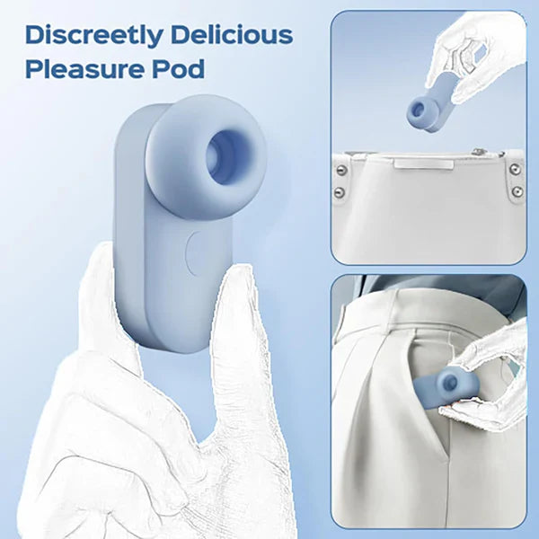 2 IN 1 Mini Headphone G Spot Vibrator Stimulator with 5 Tongue Suction & Vibration Modes