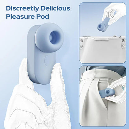 2 IN 1 Mini Headphone G Spot Vibrator Stimulator with 5 Tongue Suction & Vibration Modes