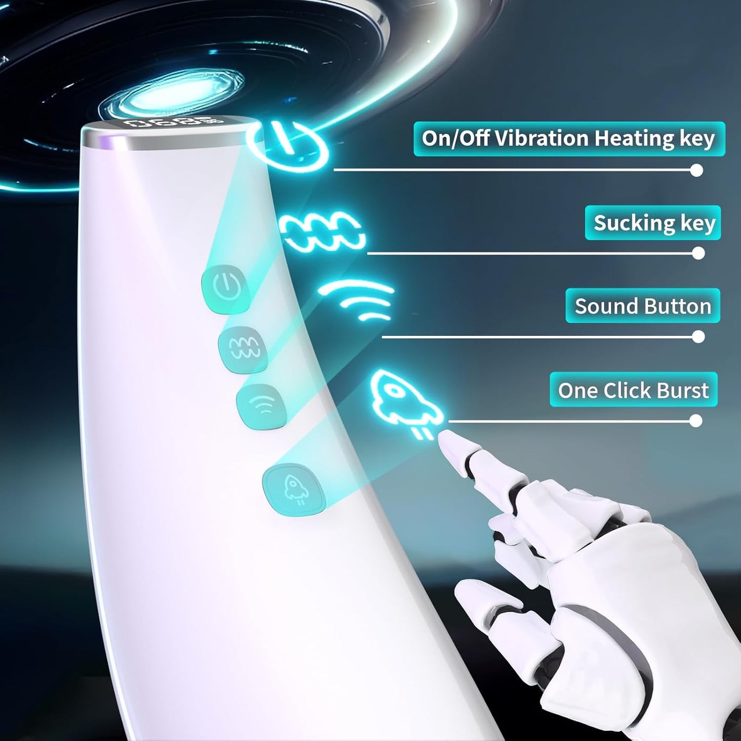 LCD Display Smart Masturbator Stroker with 7 Suction & 10 Vibration Modes