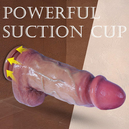 2.7" Diameter Extra Huge Realistic Silicone Dildo with Big Suction Cup