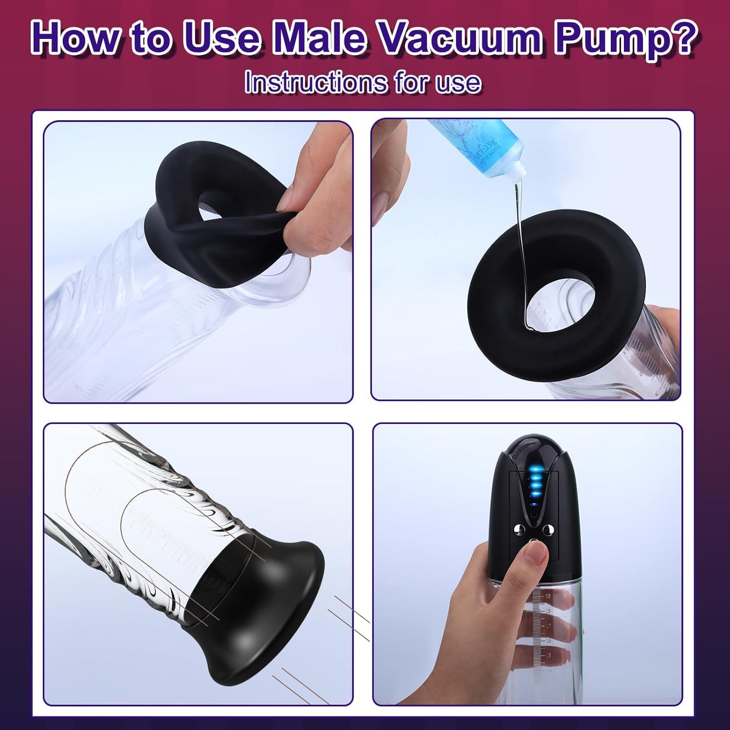 Automatic Penis Enlargement Pump Male Masturbator with 4 Suction Modes