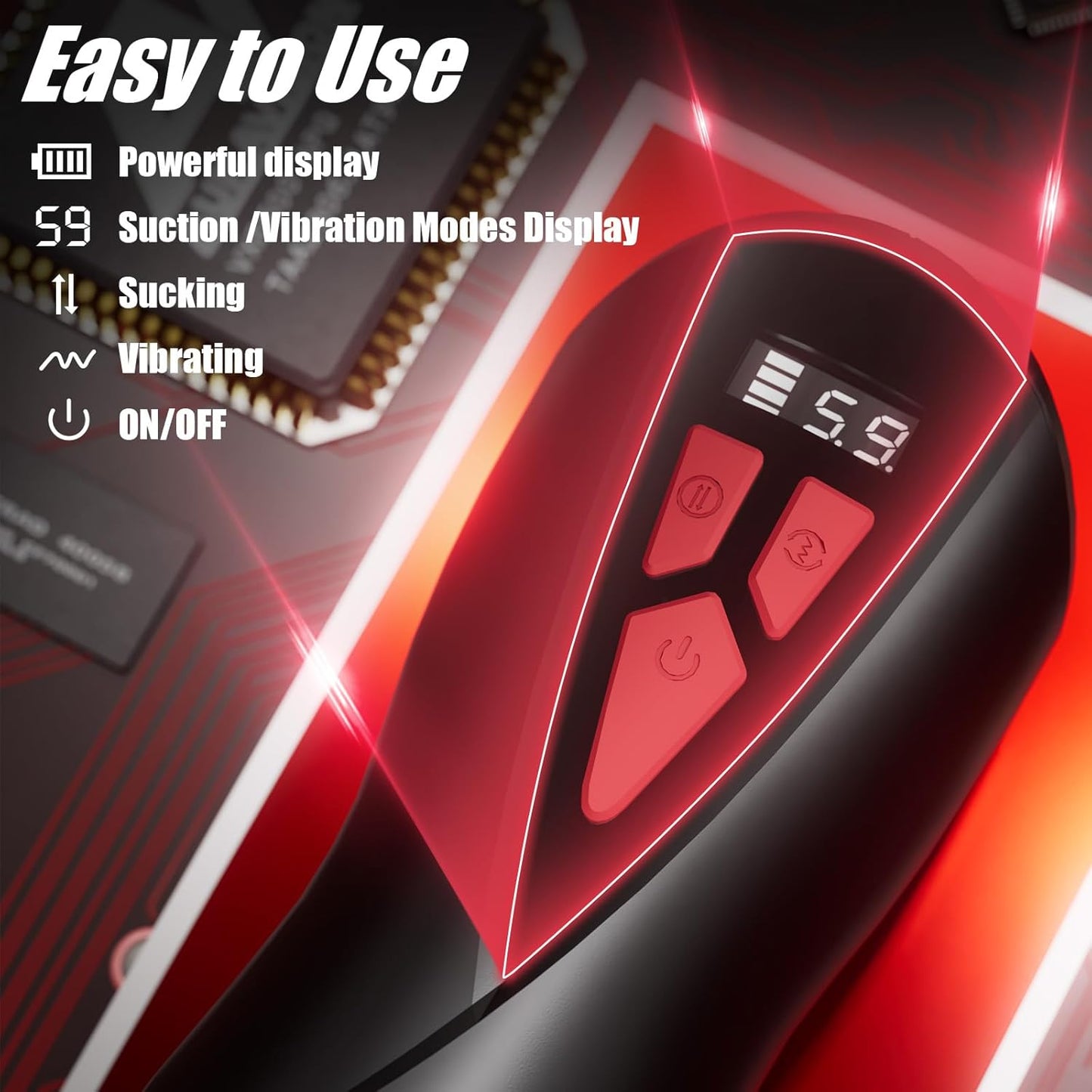 LCD Display Automatic Masturbator with Powerful 9 Vibration & 5 Suction Modes