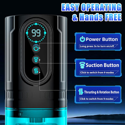 6 IN 1 AUTO Masturbator Penis Pump Blowjob with 9 Sucking & Thrusting & Rotating Modes
