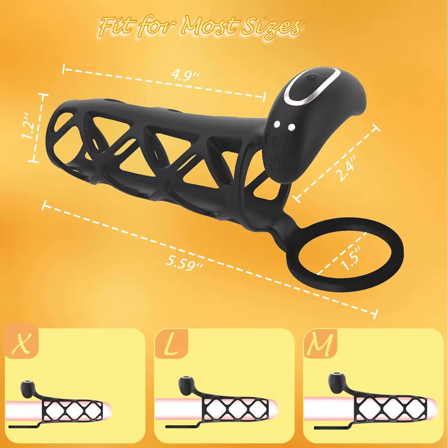 Penis Ring Cock Sleeve Extender With 10 Powerful Vibrating Modes