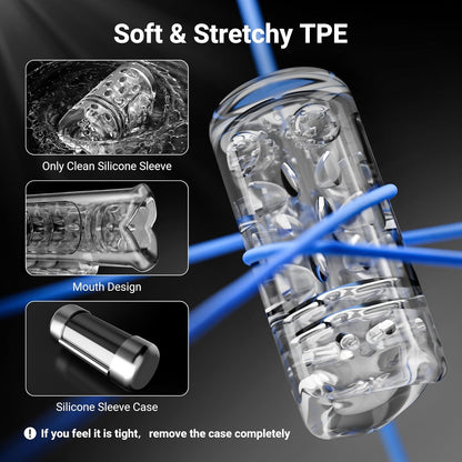 AI APP Control Automatic Masturbator Blowjob with 10 Thrusting & 10 Vibrating Speeds