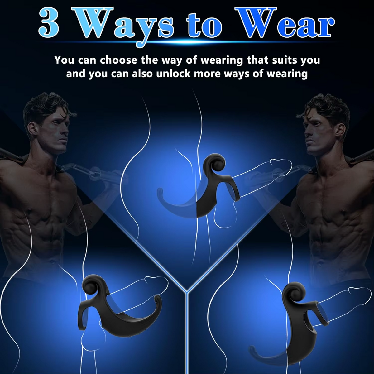 3 IN 1 Electric Penis Trainer Vibrator Cock Ring with 10 Powerful Vibration Modes