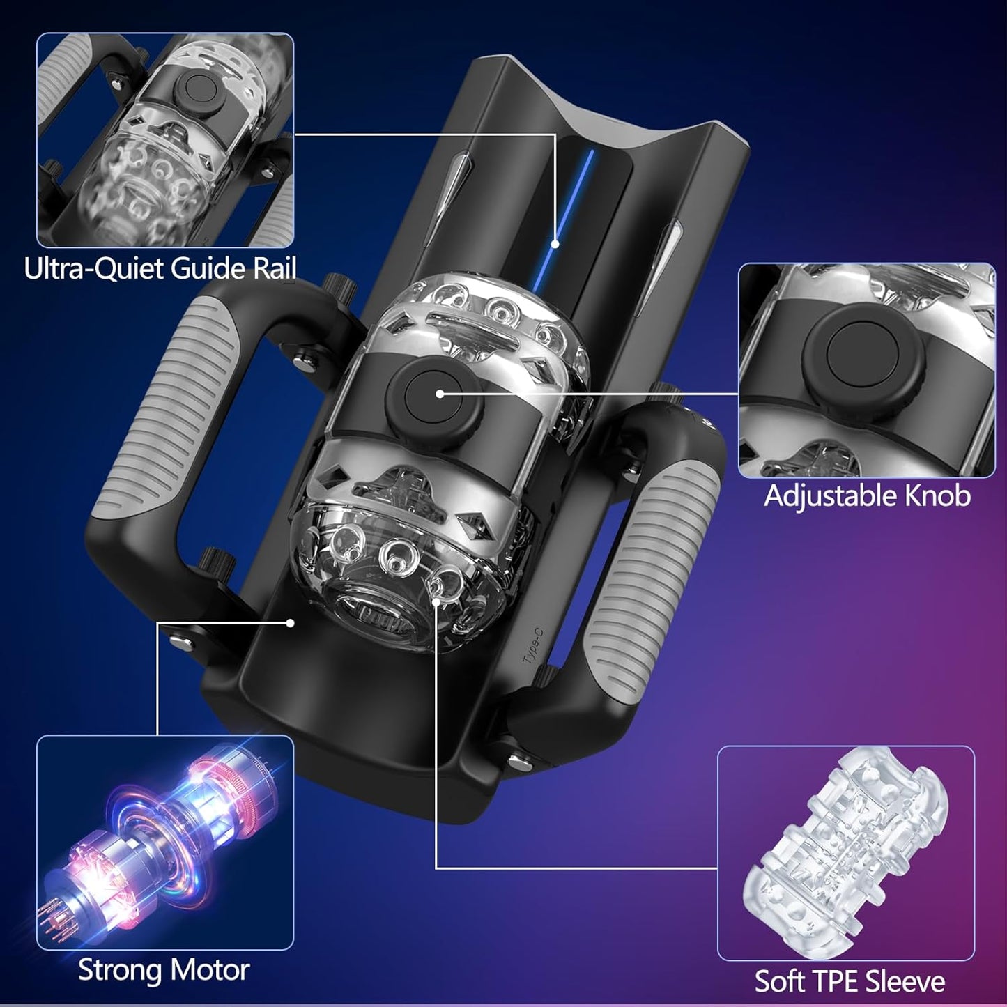 Automatic Masturbator Blowjob Machine with 10 Thrusting Modes & 6 Fix-Point Stimulation