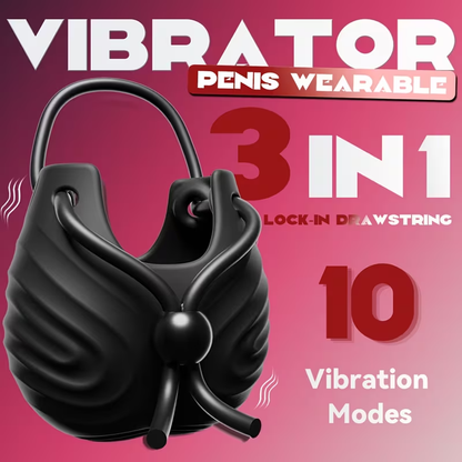 Rooster Cock Ring Penis Trainer Vibrator Testicle Stimulator with 10 Vibrations Modes