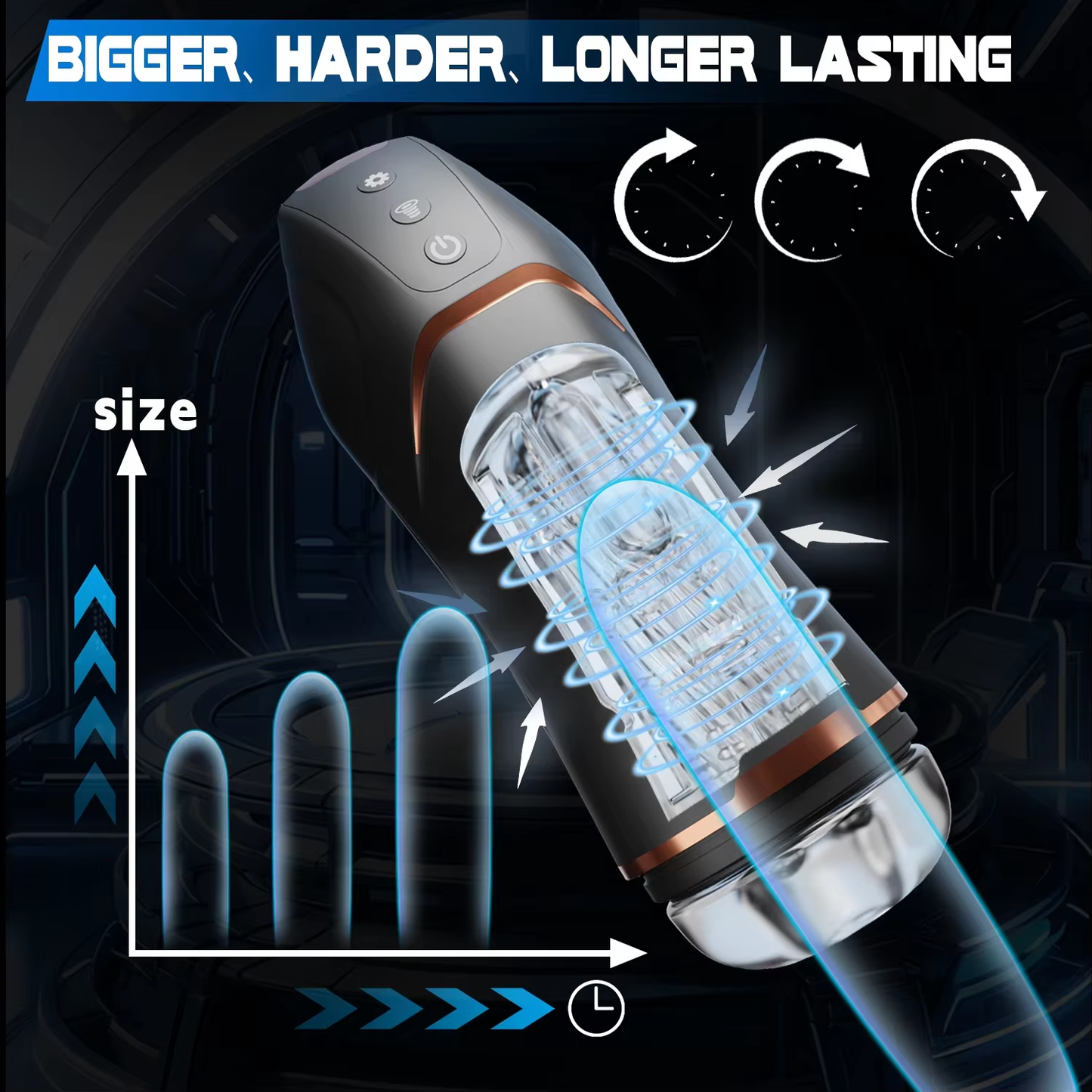 Auto Masturbator Penis Pump Stroker Machine Erotic Massage with 10 Vibrating & 5 Sucking