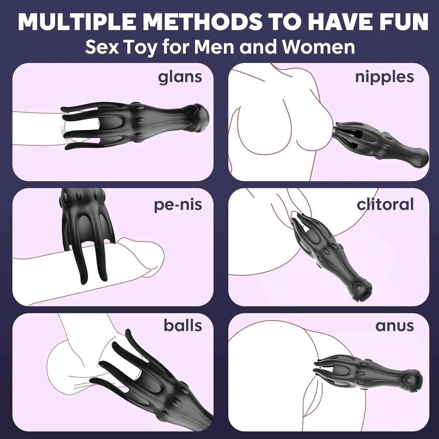 360°Wrappe Penis Vibrator Trainer Glans Stimulator with 10 Vibrations