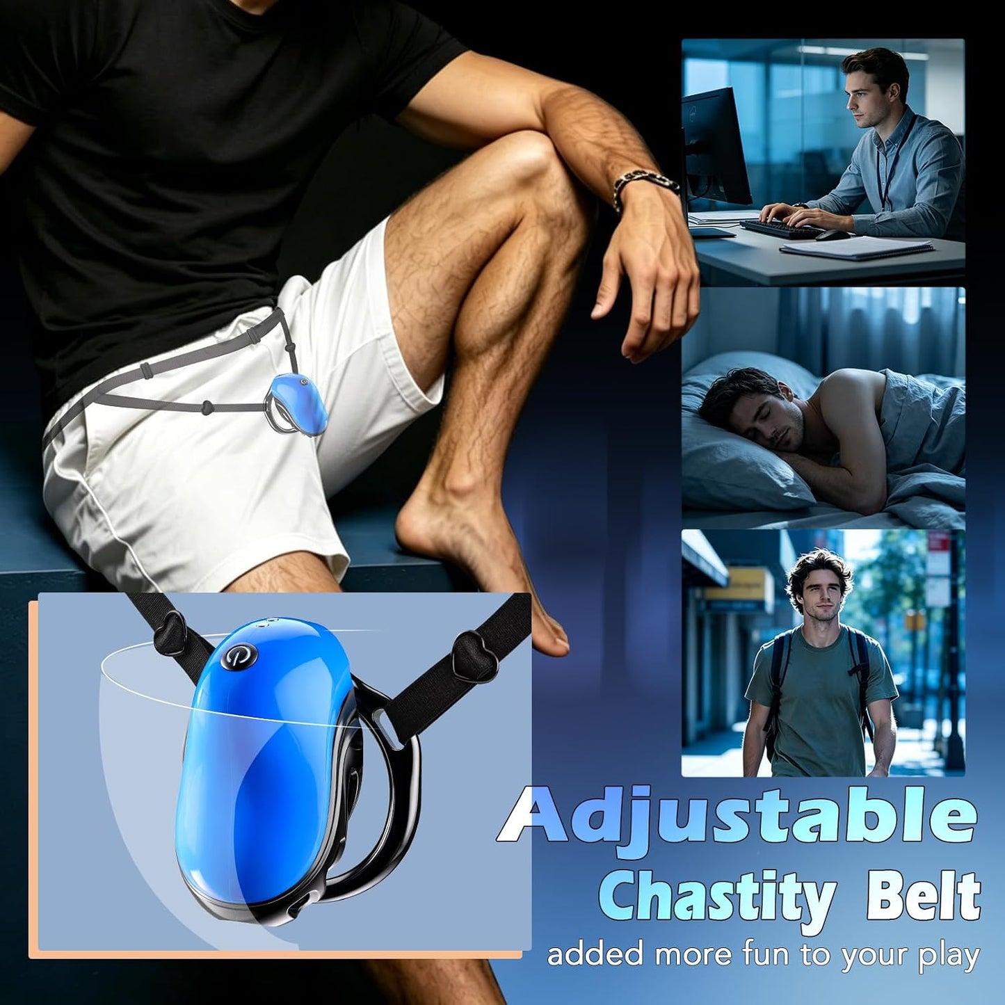 Chastity Cage BDSM Penis Trainer Vibrator Sleeve with 10 Vibration Modes