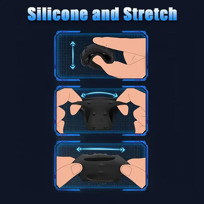 Penis Trainer Cock Ring Vibrator Stimulator Sleeve with 10 Vibration Modes