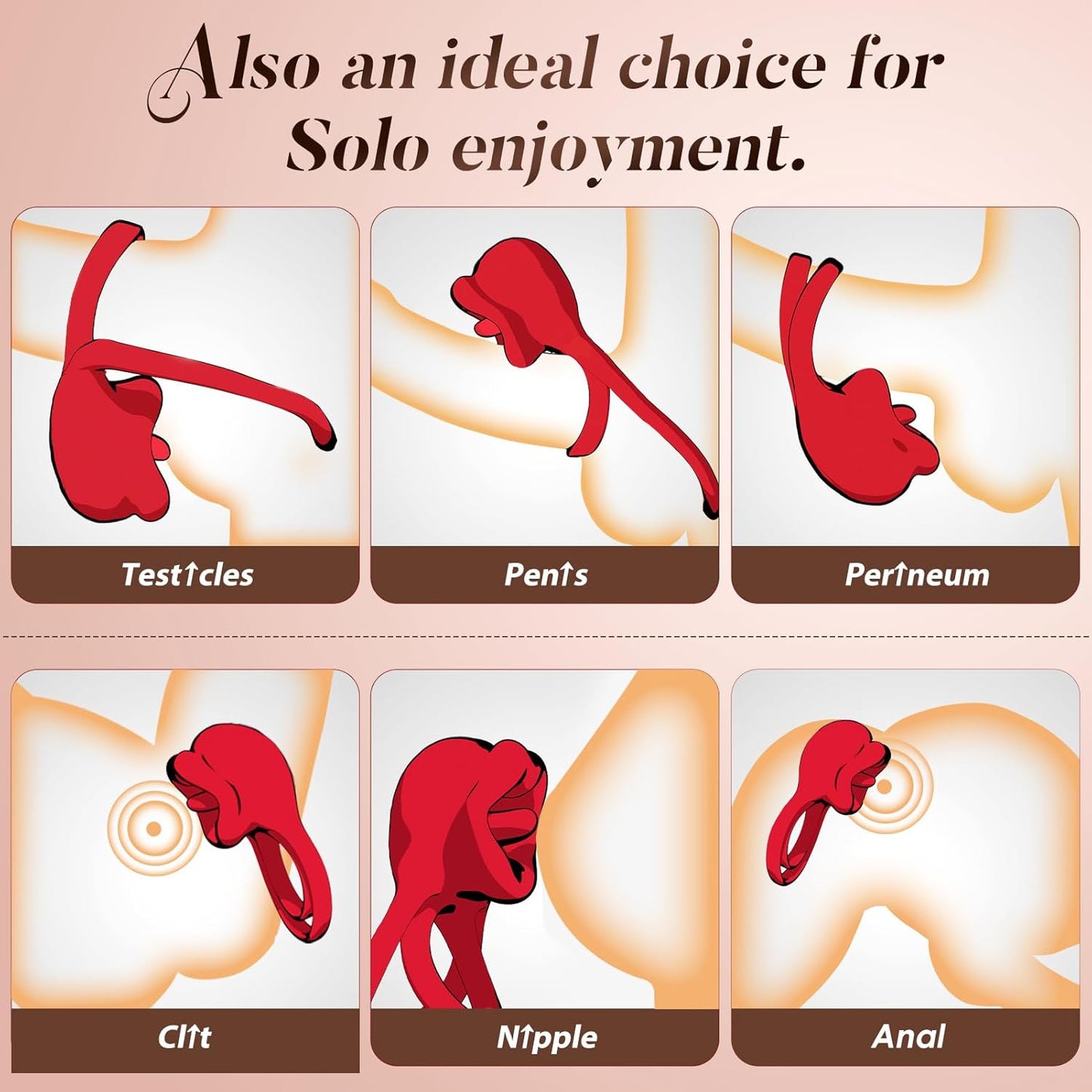 3 in 1 Penis Ring Vibrator Clitoral Stimulator with 7 Tongue Licking Modes