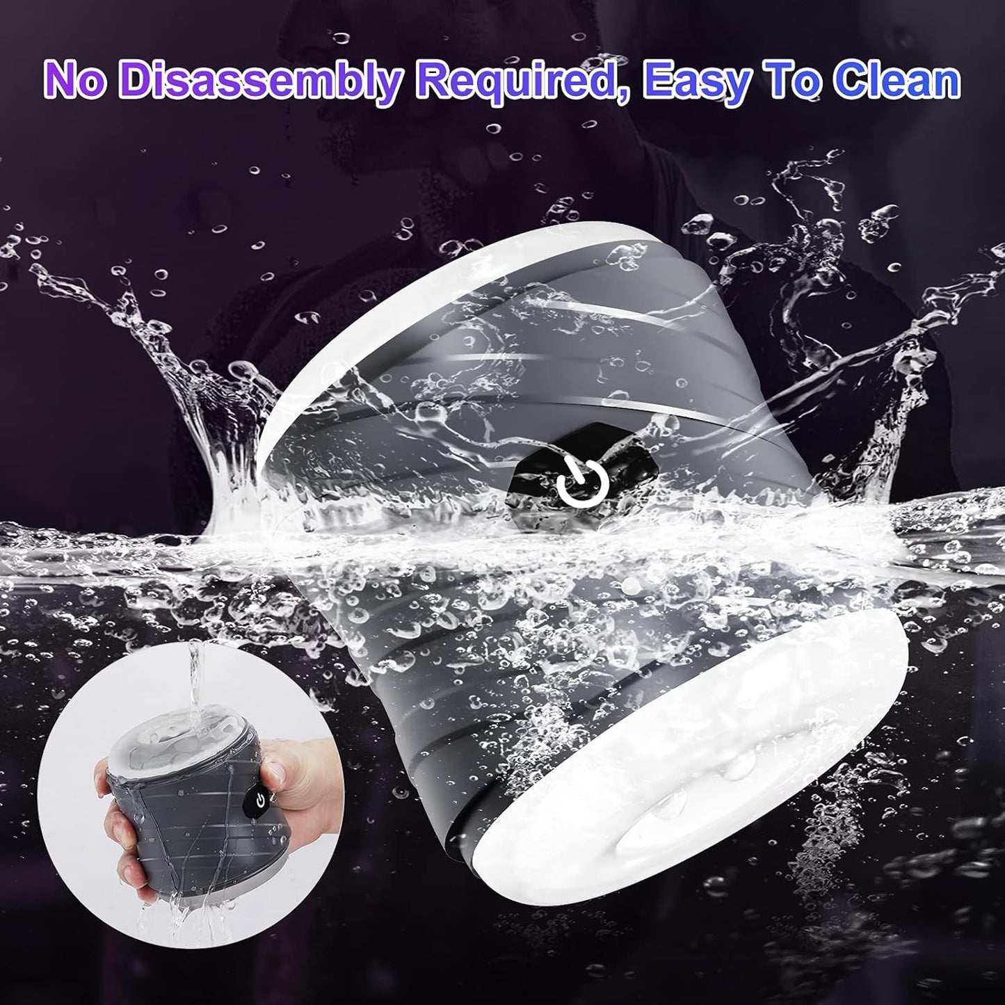 Double-ended Penis Trainer Vibrator Stroker Blowjob Masturbator with 7 Vibration Modes