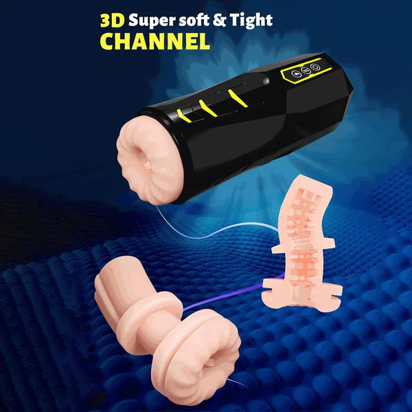 3 IN 1 Automatic Masturbator Blowjob with 9 Thrusting & 9 Vibrating Modes