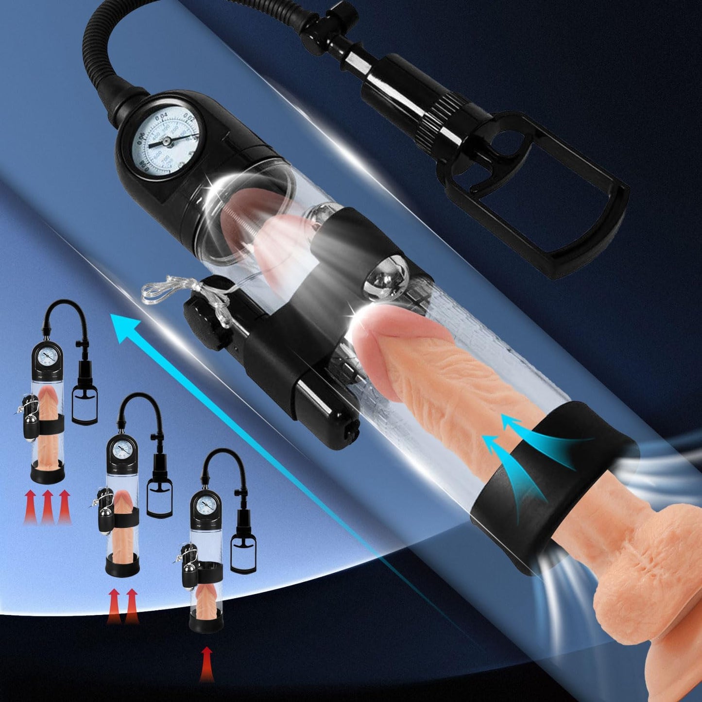 Electric Enlarge Air Penis Vacuum Enlargement Training Device with Multifunctional Modes