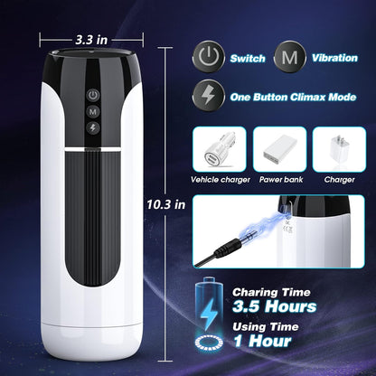 Dual Motors Automatic Male Masturbator Cup Stroker with 7 Thrusting & Vibration Modes