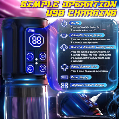 4*3 Suction Pressure Modes Electric Vacuum Pump Penis Pump Masturbator