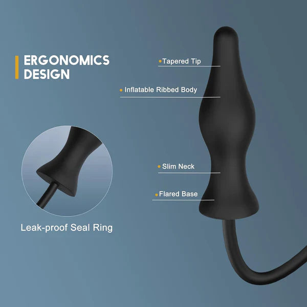 Conical Silicone Expand Inflatable Anal Toys Butt Plug
