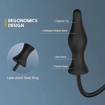 Conical Silicone Expand Inflatable Anal Toys Butt Plug