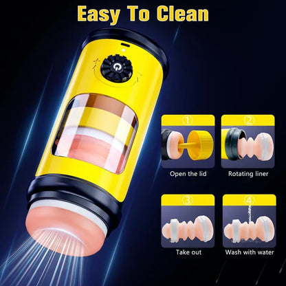 Infinitely Variable Speed Automatic Masturbator with 5 Thrusting & Heating Modes