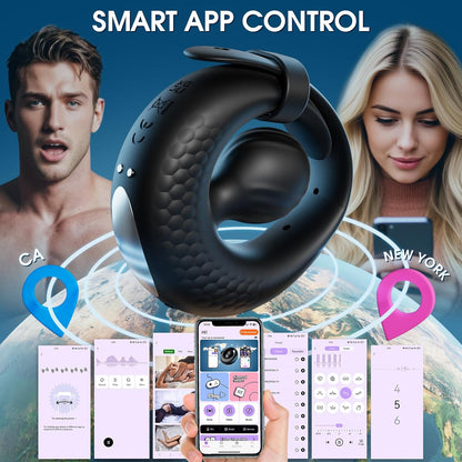 Adjustable Penis Trainer Vibrator Cock Ring Stimulator with 10 Vibration Modes