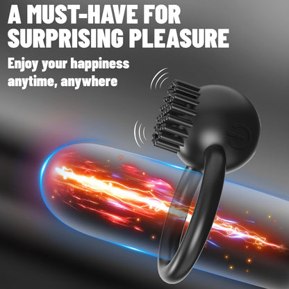 Rubber Cock Penis Ring Massagers with 10 Vibration Modes