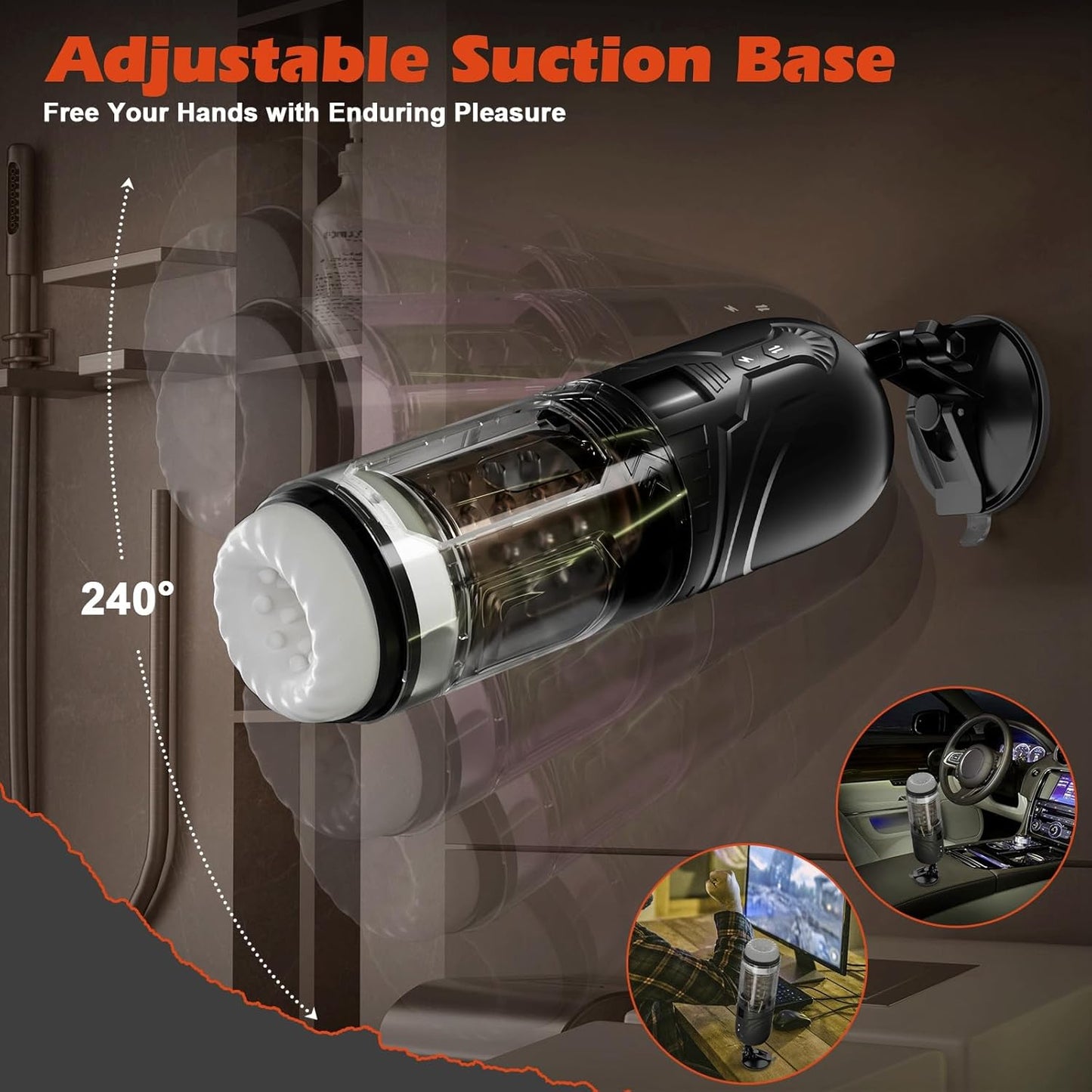 3 IN 1 Automatic Masturbator Sex Machine with 7 Thrusting & Rotating Vibrating Modes