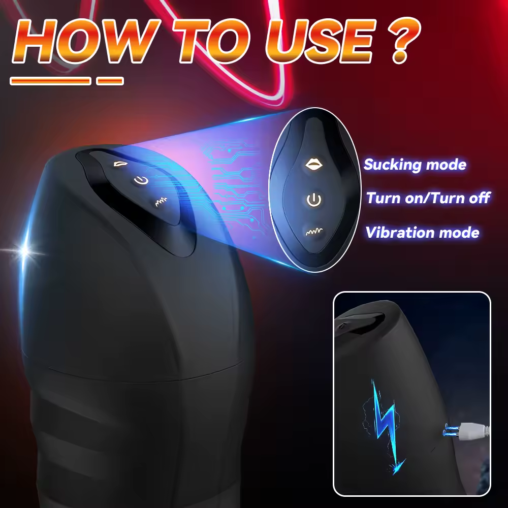 Automatic Mastubator Blowjob Equipment Machine with 10 Vibrating & 5 Sucking Modes
