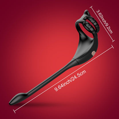 4 IN 1 Penis Ring Anal Plug Prostate Massager with 9 Vibrating Modes